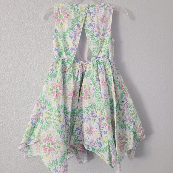 Artisan NY Handkerchief Hem Dress Multicolor Pastel Floral print Size girls 3T - Picture 3 of 13